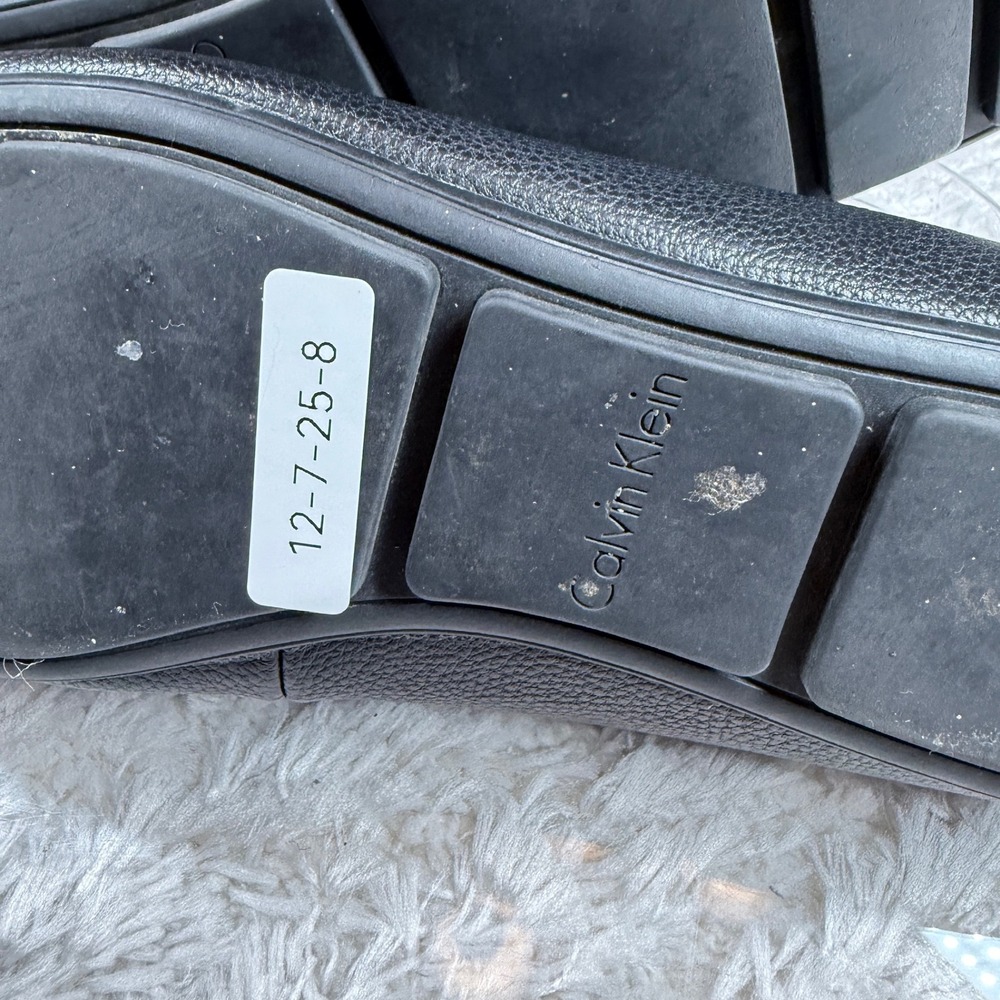 Calvin Klein Black Loafers Women's 7 Leonie Slip On Dress Shoes Casual Preppy - Picture 10 of 10